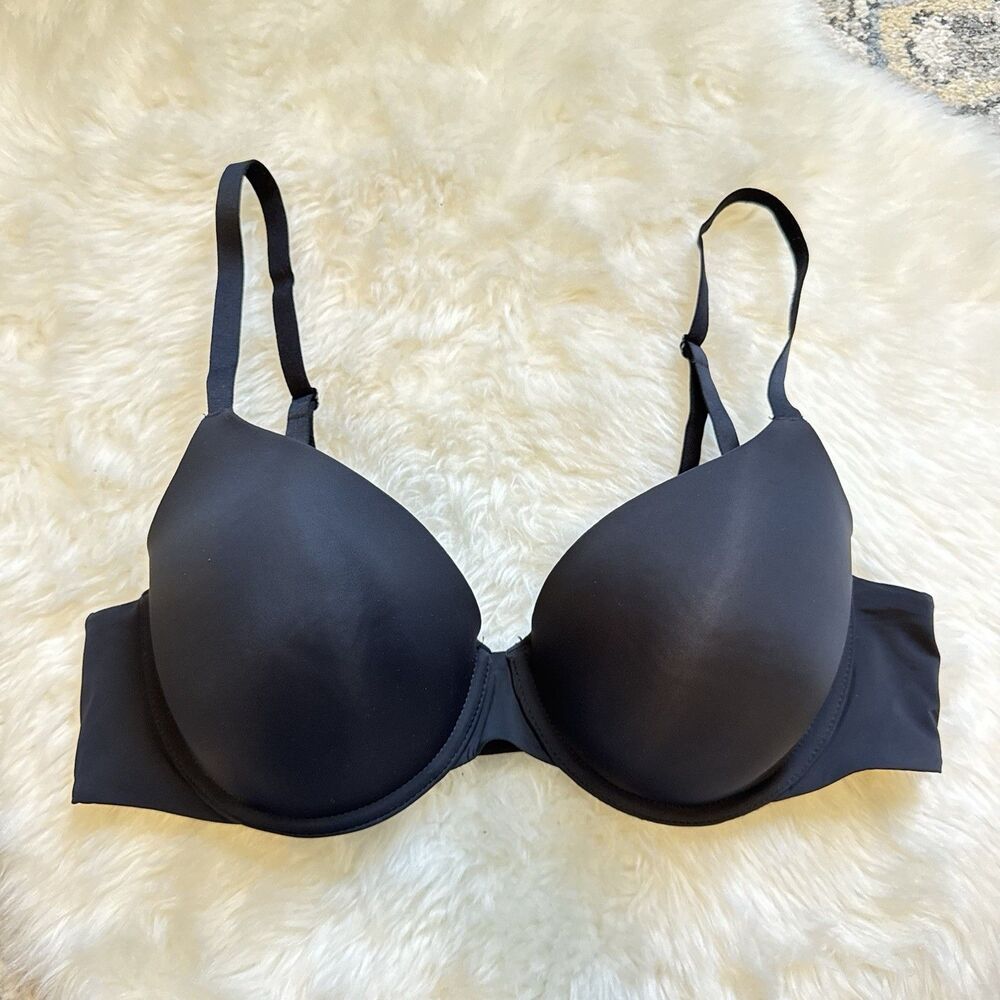 Soma New Embraceable Demi Bra Size 36D Smooth Black With Adjustable Straps